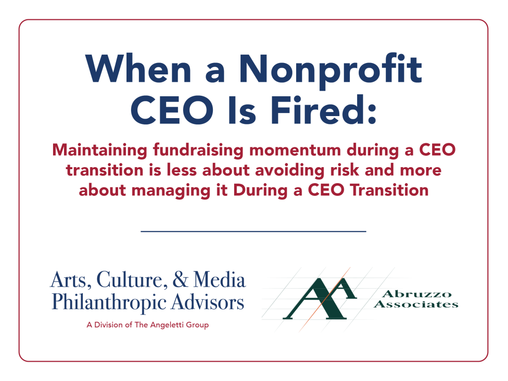 When a Nonprofit CEO Is Fired
